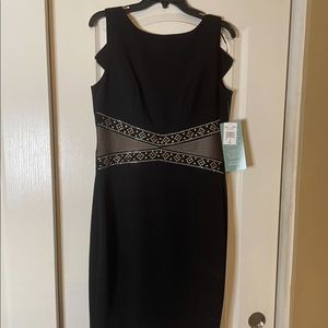 Black midi dress with golden sequences